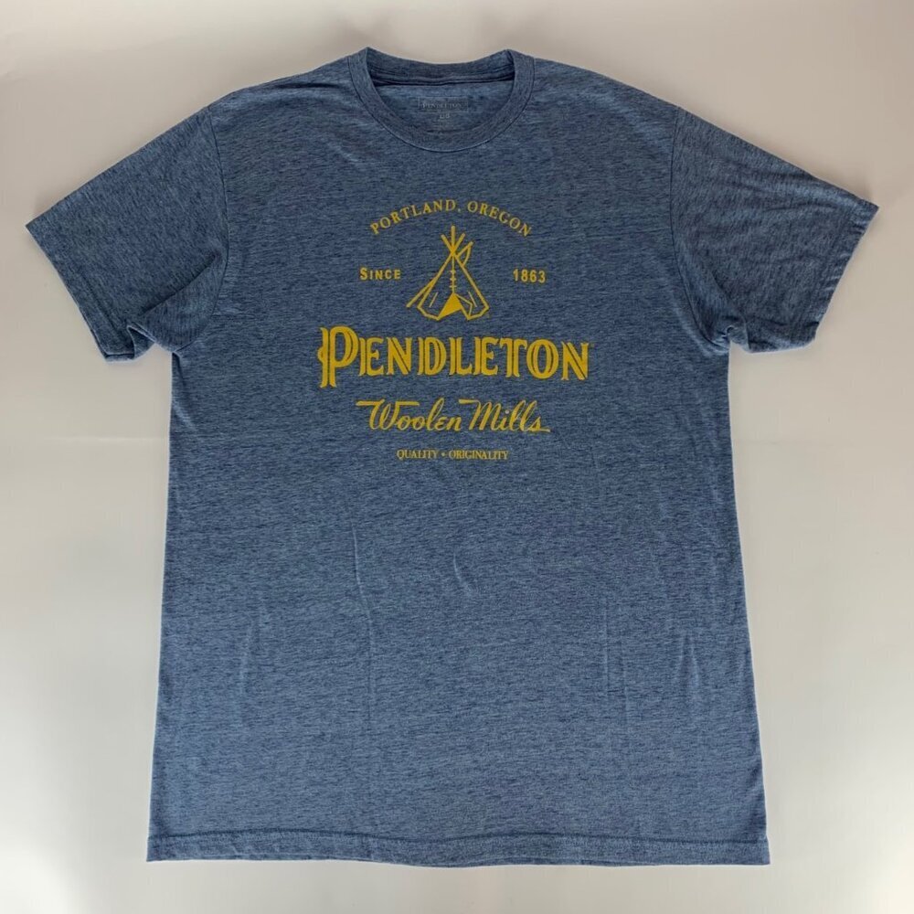 Pendleton Blue Short Sleeve Crewneck Shirt Mens Large